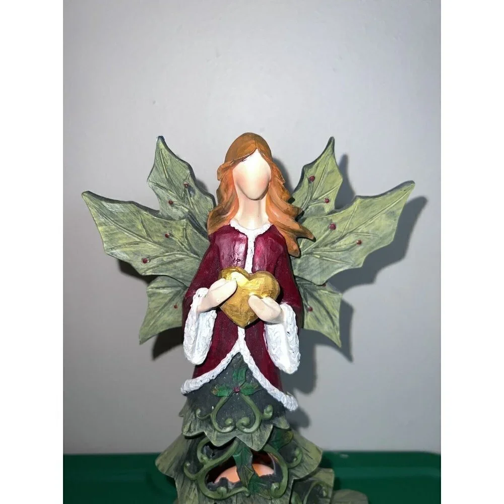 Home Reflections Ceramic HOLIDAY ANGEL Luminary with Flameless Candle 13
